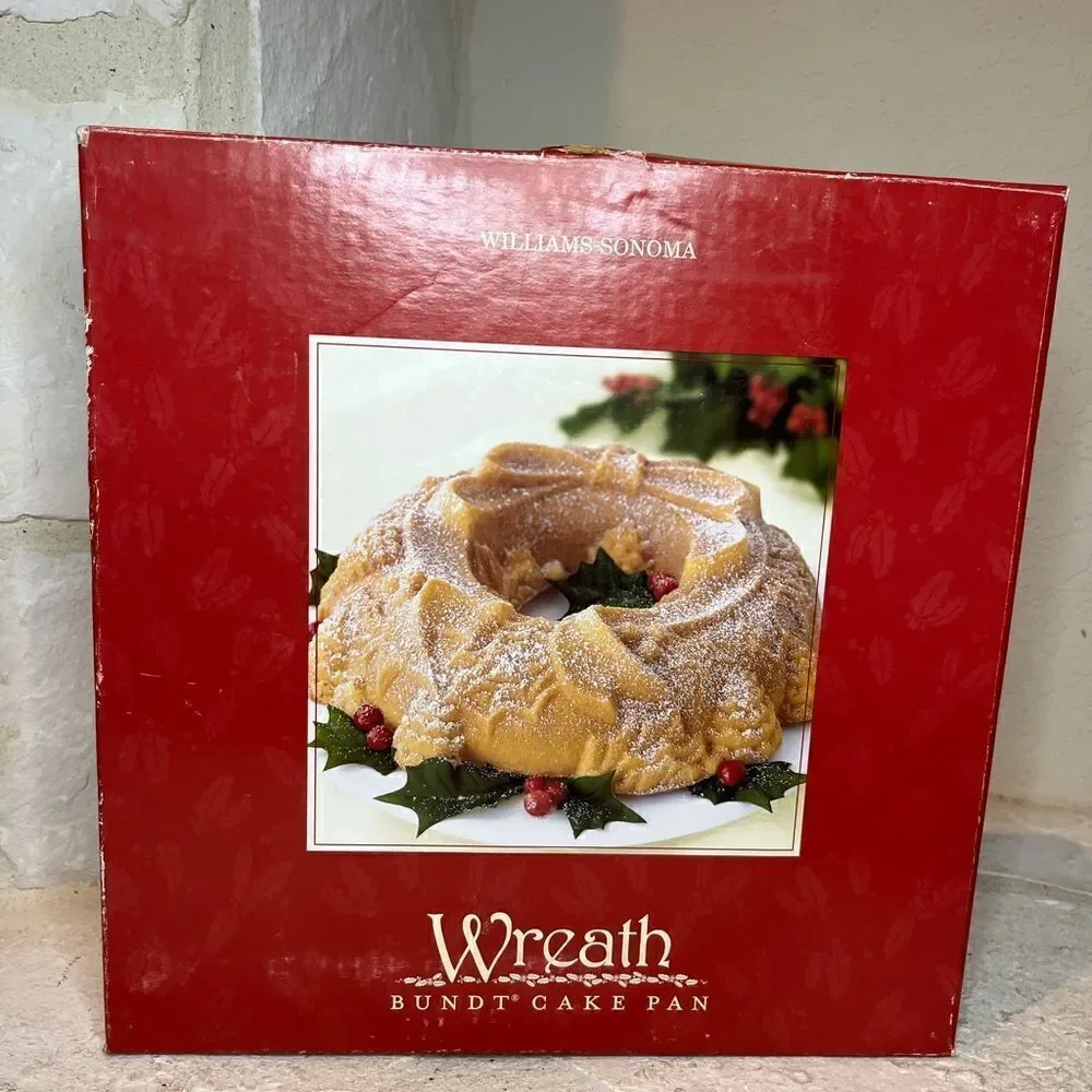 Nordic Ware Christmas Pinecones Wreath Bundt Cake Pan Williams Sonoma 12“ 9 Cup